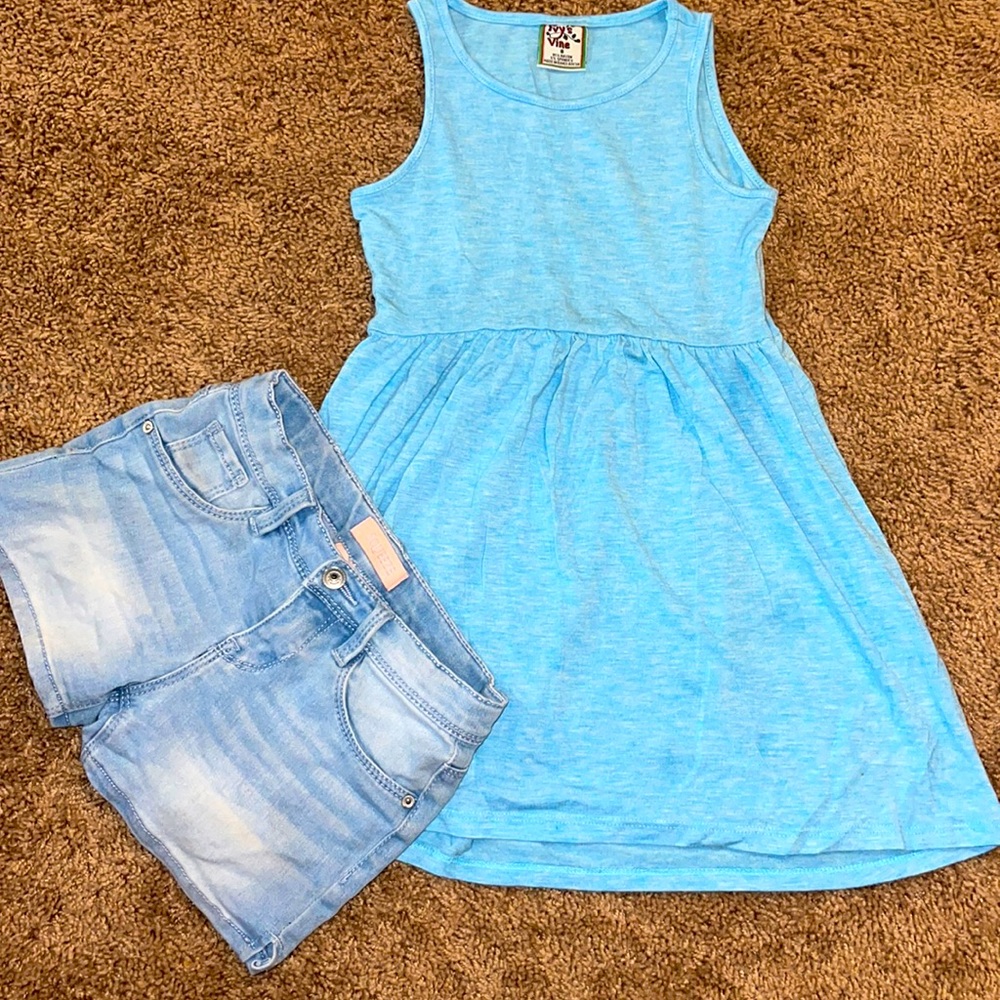 Jean shorts sky Blue dress